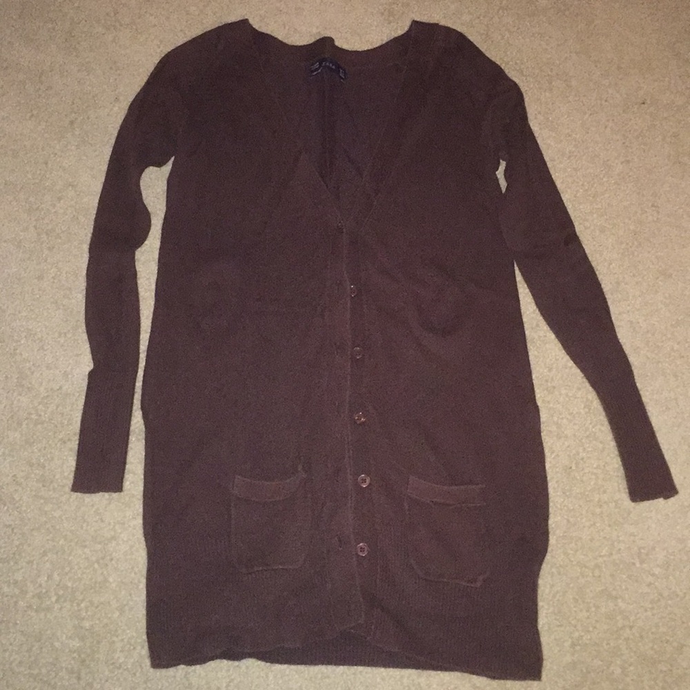 Zara Brown Button Cardigan